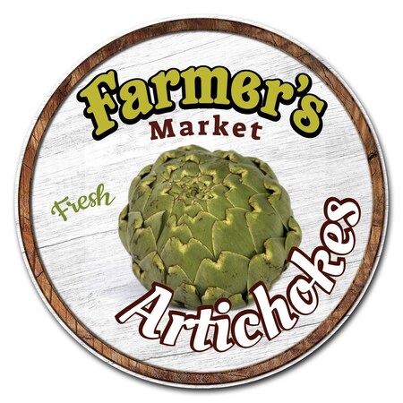 Signmission Farmers Market Artichokes Circle Corrugated Plastic Sign, C-12-CIR-Artichokes C-12-CIR-Artichokes